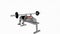 Barbell close grip press exercise fitness workout animation male muscle highlight