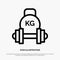 Barbell, Dumbbell, Equipment, Kettle bell, Weight Line Icon Vector