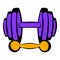 Barbell and dumbbells icon, icon cartoon