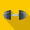 Barbell icon, flat style