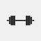 Barbell icon logo design. weight training equipment symbol