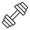 Barbell line icon, fitness and sport, dumbbell