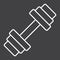 Barbell line icon, fitness and sport, dumbbell