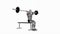 Barbell seated overhead triceps press fitness exercise workout animation male muscle highlight