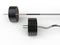 Barbell weights with standard and curved bars - closeup shot