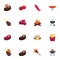 Barbeque food collection, BBQ flat icons set