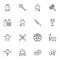 Barbeque food line icons set