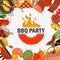 Barbeque party color background for web and mobile design