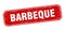 barbeque stamp. barbeque square grungy isolated sign.