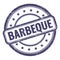 BARBEQUE text on indigo blue grungy vintage round stamp