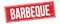 BARBEQUE text on red grungy rectangle stamp