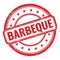 BARBEQUE text on red grungy vintage round stamp