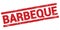BARBEQUE text on red rectangle stamp sign