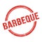 BARBEQUE text written on red grungy round stamp