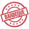 BARBEQUE text written on red vintage stamp