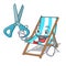 Barber beach chair character cartoon