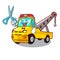 Barber Cartoon tow truck isolated on rope