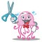 Barber cute jellyfish character cartoon