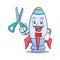 Barber cute rocket character cartoon