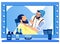 Barber Cutting Customers Beard at Huge Mirror