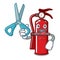 Barber fire extinguisher character cartoon