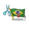 Barber flag brazil in the cartoon shape