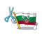 Barber flag bulgarian hoisted on cartoon pole