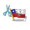 Barber flag chile cartoon in character shape