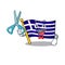 Barber flag greece isolated in the character