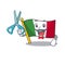 Barber flag italy with the character shape