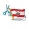 Barber flag lebanon mascot isolated the cartoon