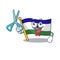 Barber flag lesotho mascot shaped on character