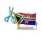 Barber flag south africa on a character