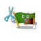 Barber flag zambia mascot isolated with character