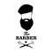 The Barber. Handsome man with beard, beret and mustache.