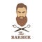 The Barber. Handsome man with beard and mustache.