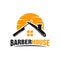 Barber house hair logo
