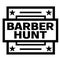 BARBER HUNT stamp on white