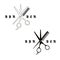 Barber - image of scissors and comb. Hairdresser`s tools. Banner, blank, template, logo.