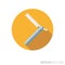 Barber knife flat design long shadow color vector icon