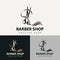 Barber Logo Design Scissor Icon Template. Modern simple design. barbers tools and barbershop. Vector Illustration