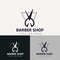 Barber Logo Design Scissor Icon Template. Modern simple design. barbers tools and barbershop. Vector Illustration