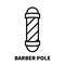 Barber pole icon or logo in modern line style.