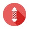 Barber pole long shadow flat icon. Element of barber icon for mobile concept and web apps. Long shadow Barber pole icon can be us
