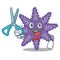 Barber purple starfish isolated with the mascot