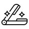 Barber razor icon outline vector. Barbershop blade
