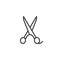 Barber scissors outline icon