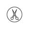 Barber scissors outline icon