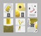 Barber Shop Abstract Posters Set with Golden Glitter Elements. Hipster Style Covers, Banners, Brichure Templates