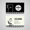 Barber shop back and white retro business card vector design